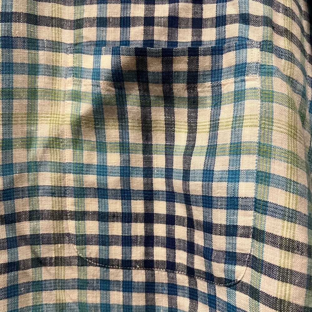 Robert Talbott Linen Check Multicolor Long Sleeve… - image 5